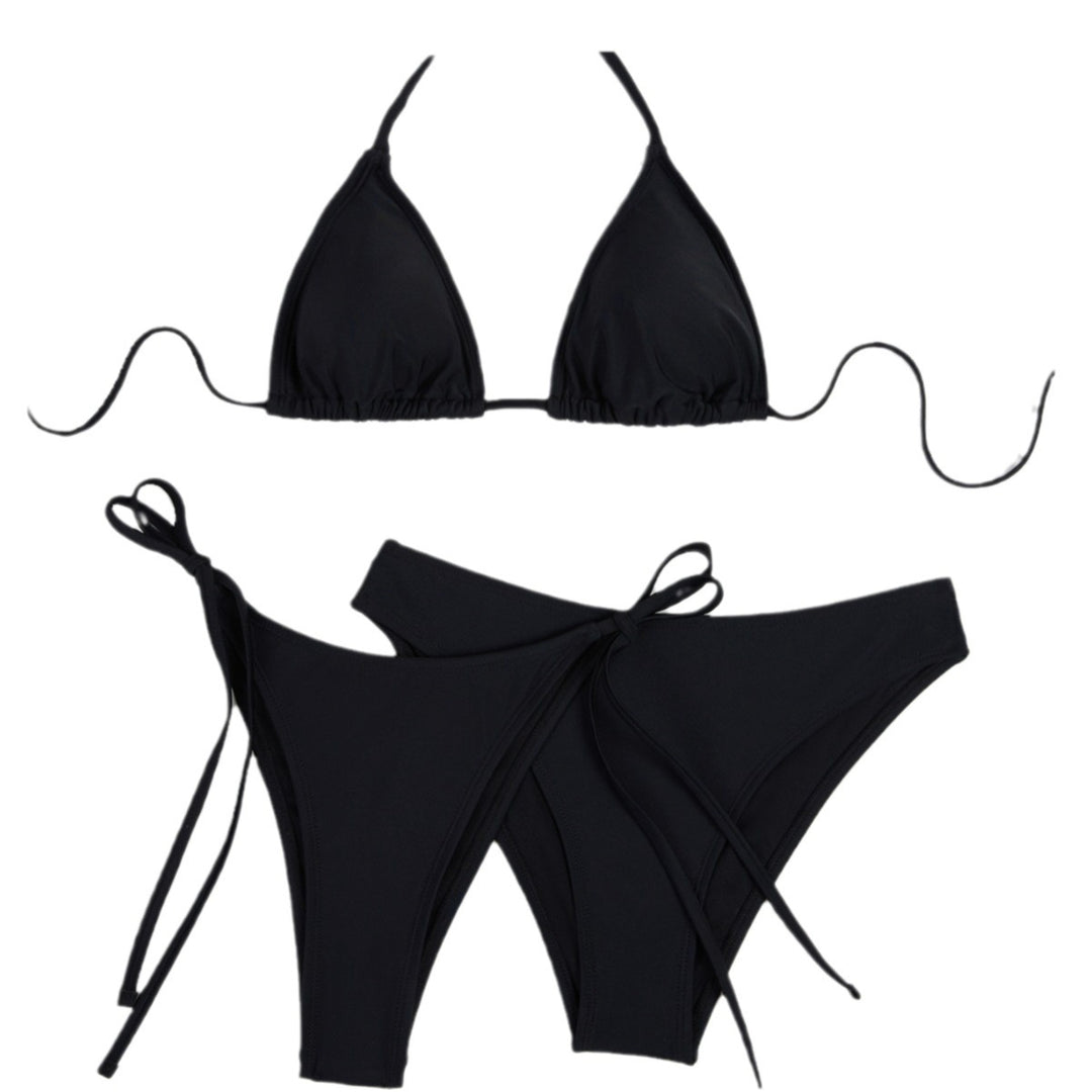 Damen Triangel-Bikini mit anpassbaren Bändern und hohen Beinausschnitten R&B