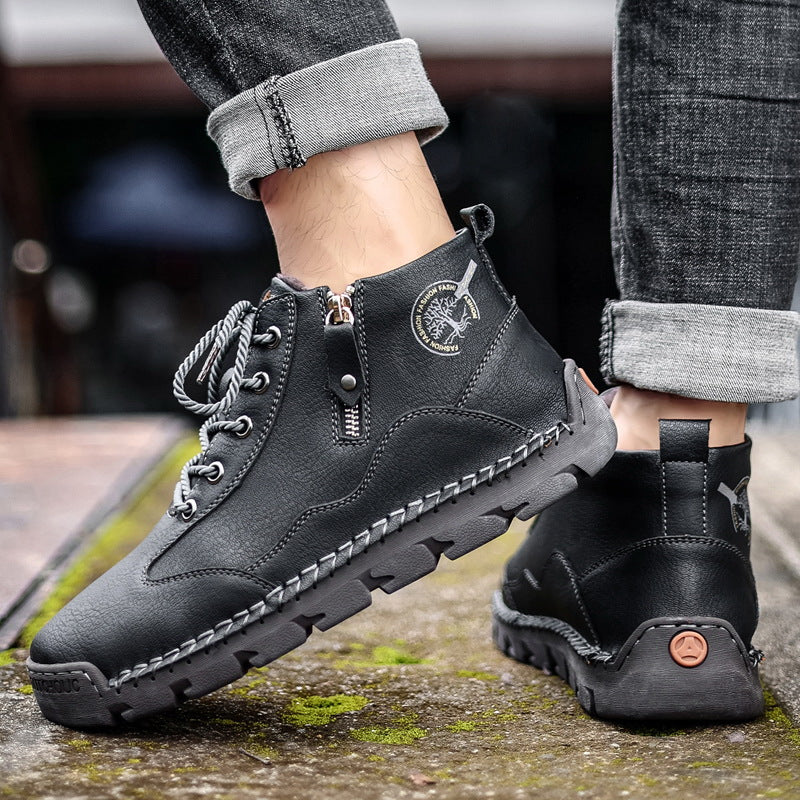 Herren robuste Wanderstiefel mit seitlichem Reißverschluss R&B