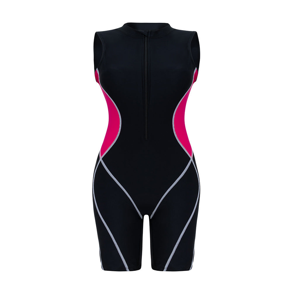 Damen Sportlicher Einteiler Badeanzug mit figurformendem Schnitt R&B