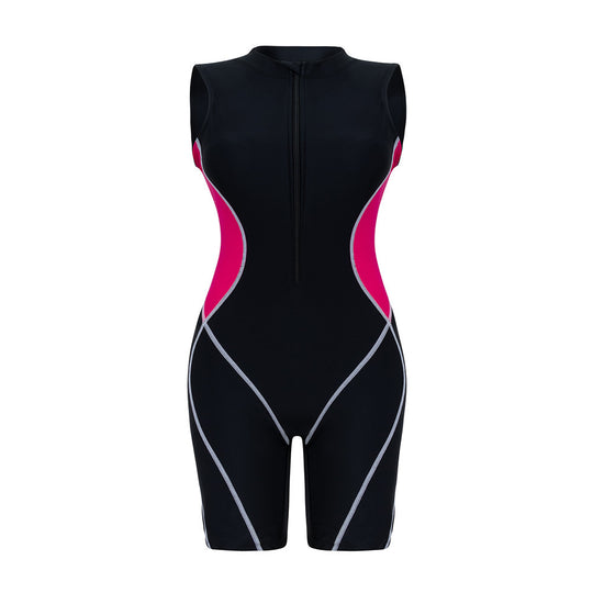 Damen Sportlicher Einteiler Badeanzug mit figurformendem Schnitt R&B