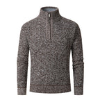 Herren kuscheliger Strickpullover mit halbem Reißverschluss R&B