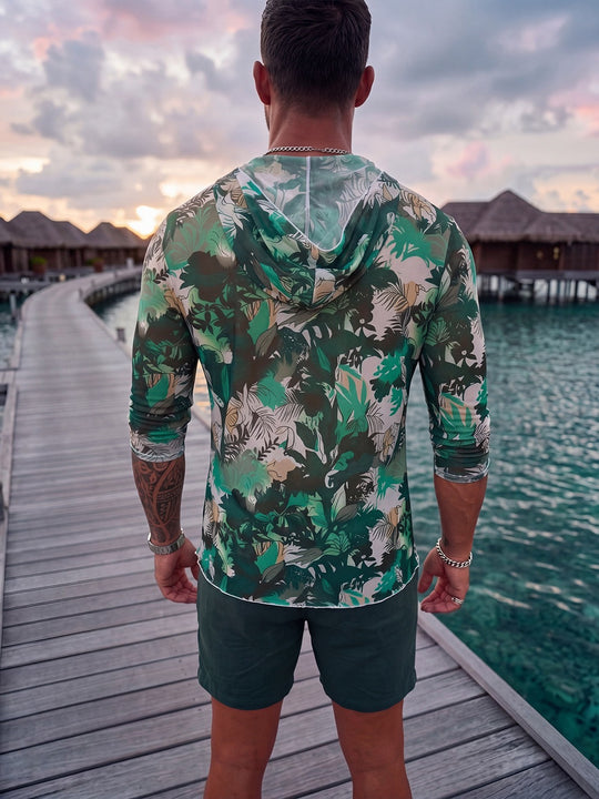 Herren Langarmshirt mit floralem Muster R&B