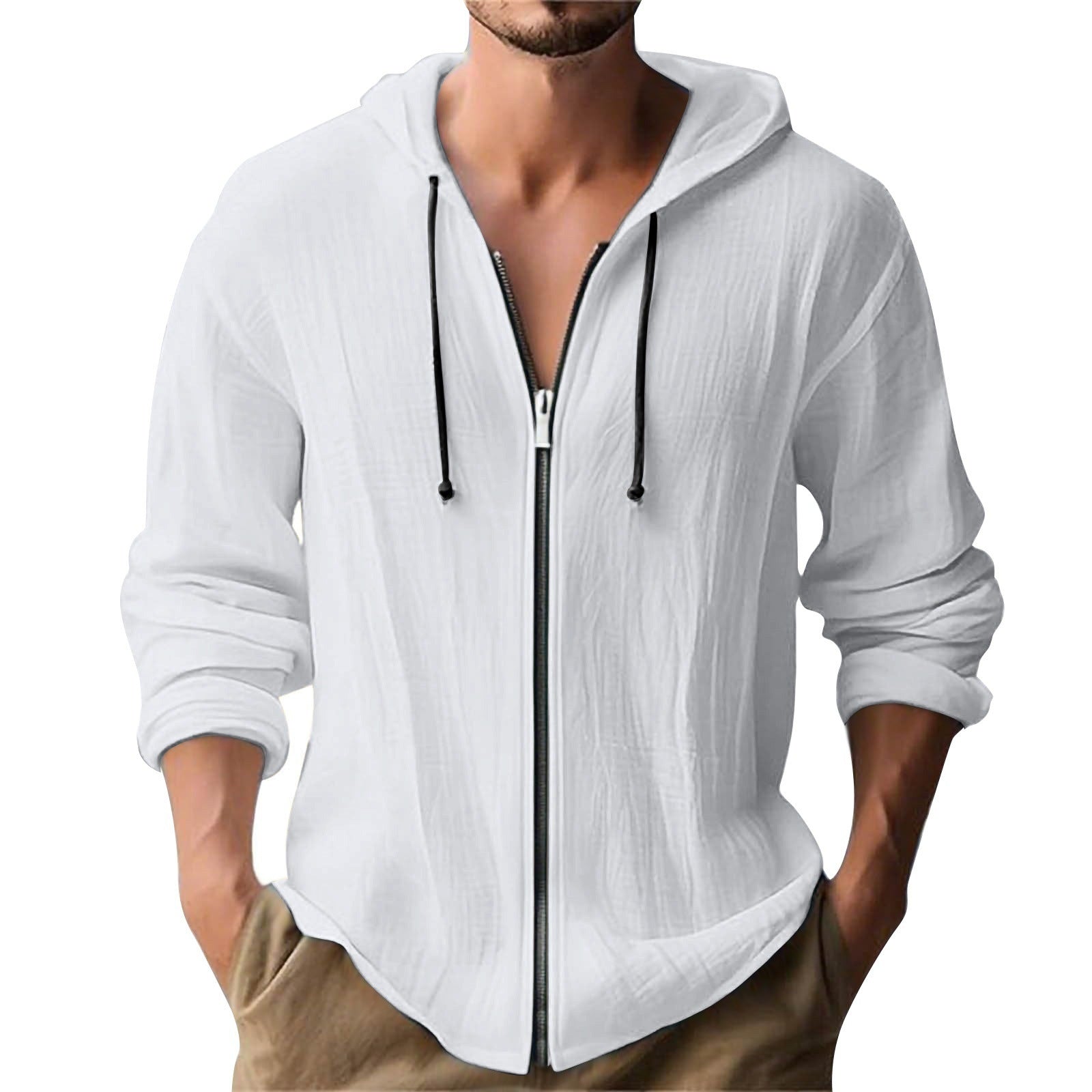 Herren lässige Kapuzenjacke mit Reißverschluss R&B