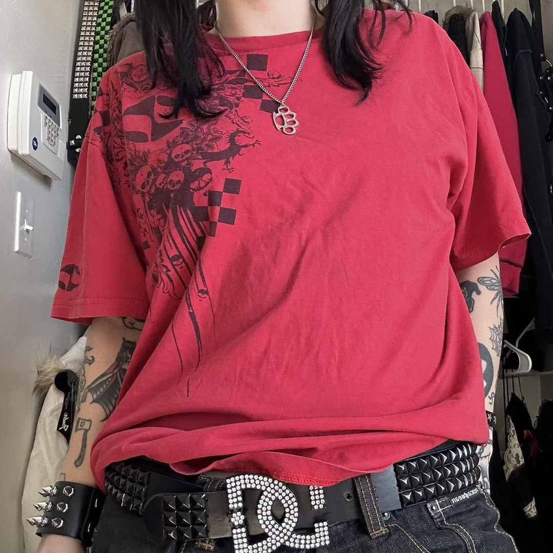 Damen lässiges Grafik-T-Shirt mit einzigartigem Motiv und lockerem Schnitt R&B