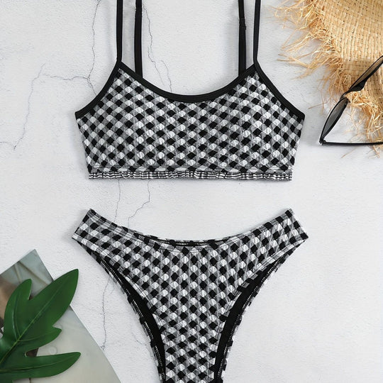 Damen lässiger Crop-Top Bikini R&B