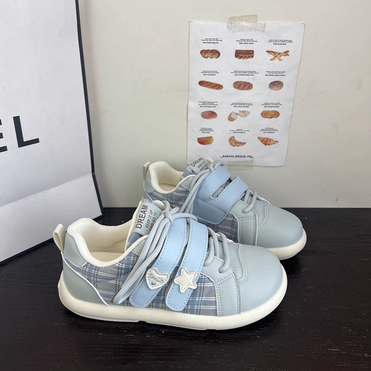Damen Sportliche Sneaker mit verstellbarem Klettverschluss und kariertem Obermaterial R&B