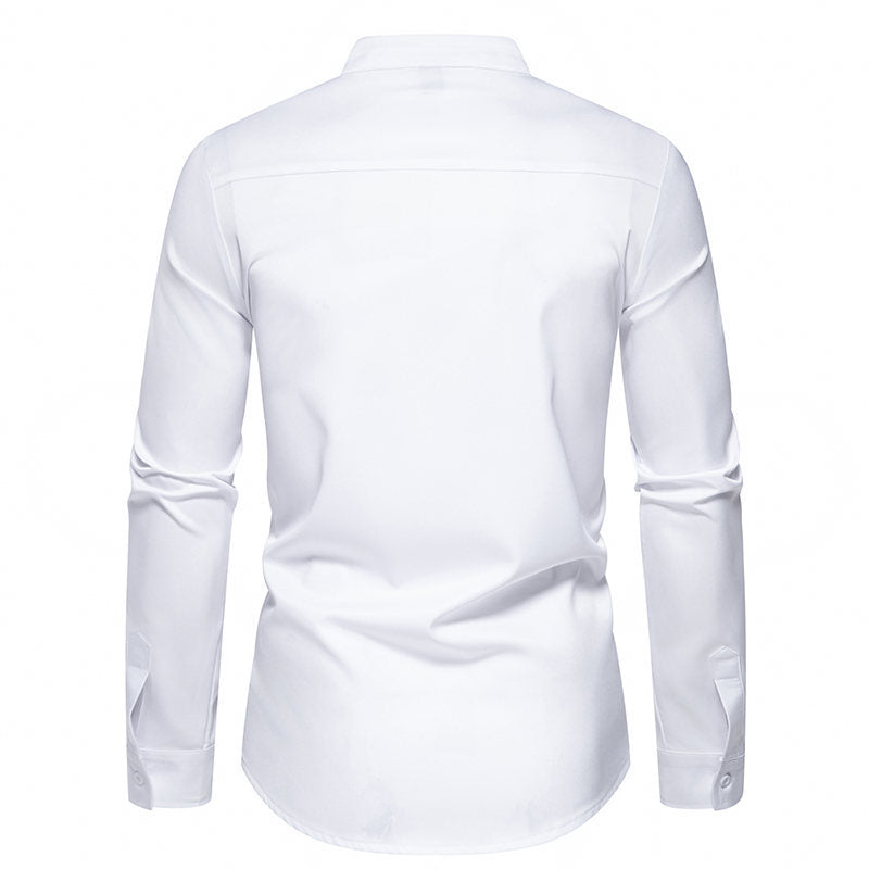 Herren Designer Hemd mit asymmetrischem Farbblock R&B