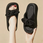 Damen Komfortable Plattform-Sandalen mit schickem Schleifen-Detail