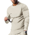 Herren nan eng anliegendes Langarmshirt aus Baumwollstretch mit Rundhalsausschnitt und körperbetonter Passform R&B