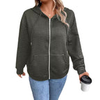 Damen Kapuzenjacke mit strukturiertem Waffelmuster und praktischem Reißverschluss R&B