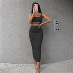 Damen Stylisches Obergarderoben-Set mit Crop-Top und figurbetonendem Rock R&B
