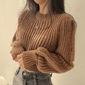 Damen Grobstrickpullover mit weitem Schnitt und überschnittenen Schultern R&B