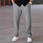 Herren elegante Freizeithose mit strukturiertem Design und elastischem Bund R&B