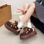 Damen Plateau-Sneaker mit verspielten Sternen- und Schleifendetails