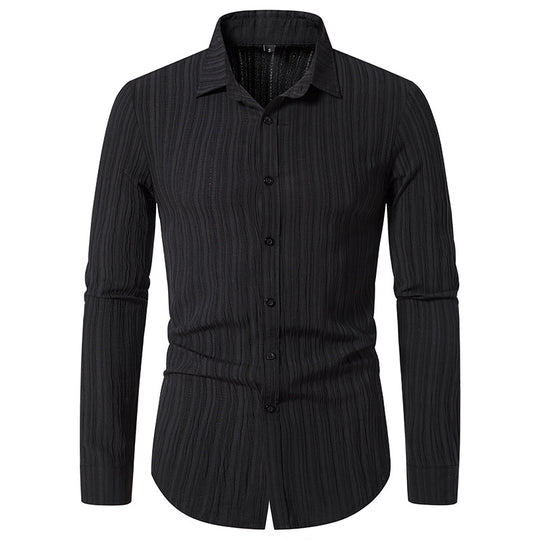 Herren Langarmhemd mit strukturiertem Design und moderner Passform R&B
