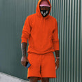 R&B Herren Hoodie-Shorts-Set mit Kängurutasche