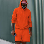 R&B Herren Hoodie-Shorts-Set mit Kängurutasche