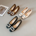 Damen Ballerina-Schuhe mit funkelnder Schnallenverzierung und weichem Obermaterial