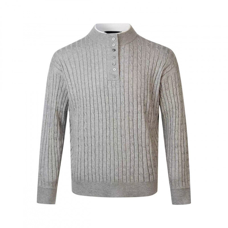 Herren Feinstrickpullover mit dekorativen Knopfdetails R&B