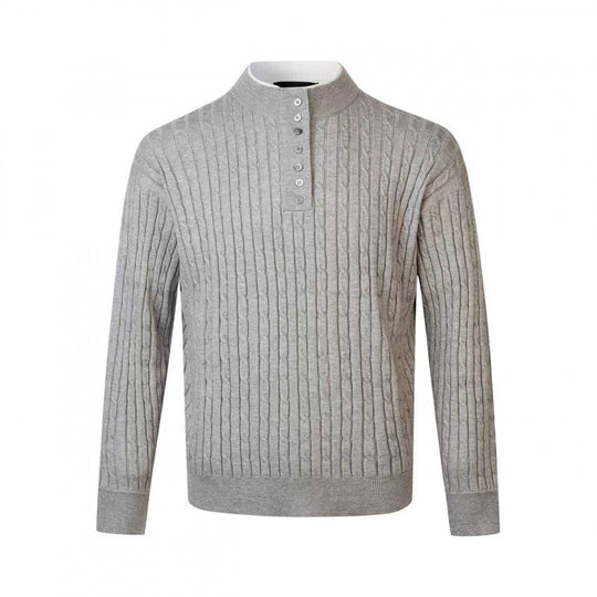 Herren Feinstrickpullover mit dekorativen Knopfdetails R&B