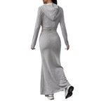 Damen lässige Cropped-Jacke mit Maxirock R&B