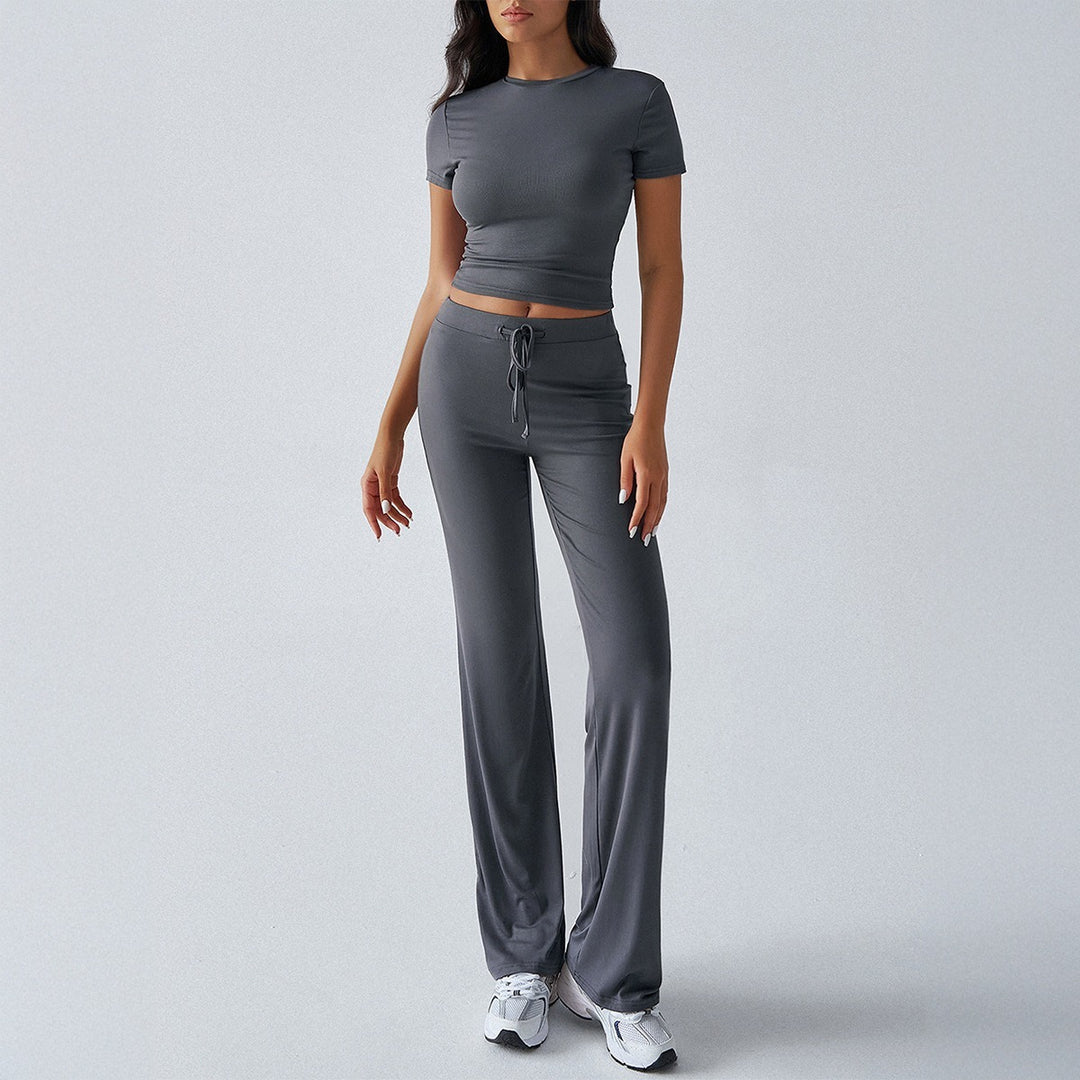 Damen Sportliches Lounge-Set mit elastischem Bund und figurbetontem Oberteil R&B
