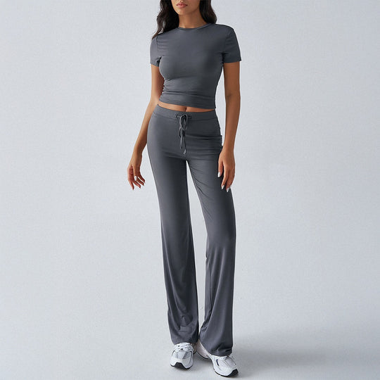 Damen Sportliches Lounge-Set mit elastischem Bund und figurbetontem Oberteil R&B