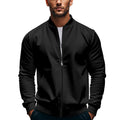 Herren elegante Bomberjacke mit stehendem Kragen und Reißverschluss R&B