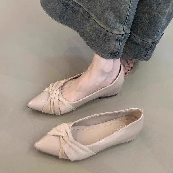 Damen elegante spitze Ballerinas mit modischer Schleifenapplikation R&B