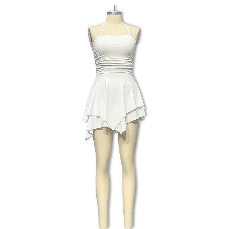 Damen Trendiges Mini-Kleid mit asymmetrischem Saum und Raffungen R&B
