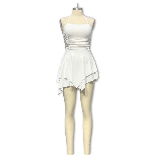 Damen Trendiges Mini-Kleid mit asymmetrischem Saum und Raffungen R&B