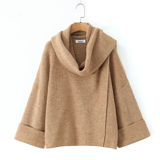 Damen Grobstrickpullover mit schickem Cowl-Neck R&B