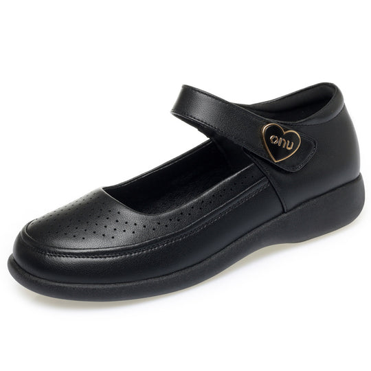 Damen Komfortable Mary Jane Ballerinas mit atmungsaktiven Perforationen und verstellbarem Riemen R&B