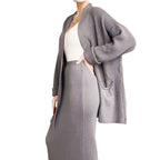 Damen Elegantes Strick-Set mit Rückenschlitzen und lässiger Passform R&B