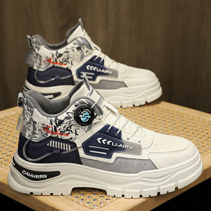 Herren Modische High-Top Sneakers mit innovativem Schnürsystem und robustem Obermaterial R&B