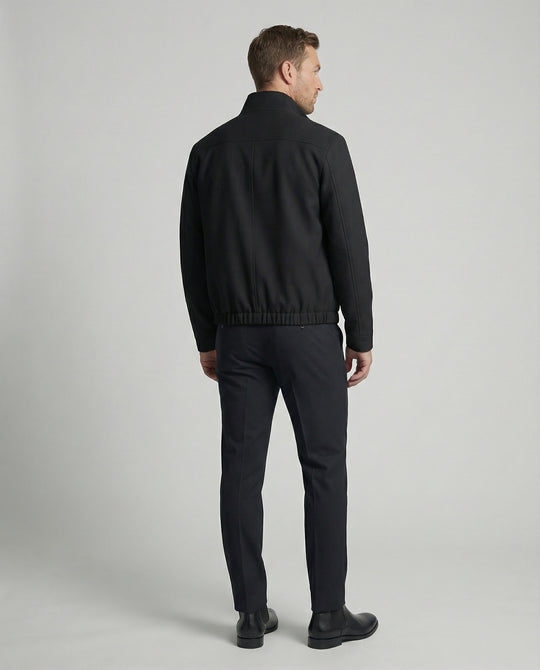 Herren Harrington Jacke Schwarz Deconstructed Silhouette Stehkragen Frühling