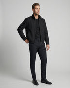 Herren Harrington Jacke Schwarz Deconstructed Silhouette Stehkragen Frühling