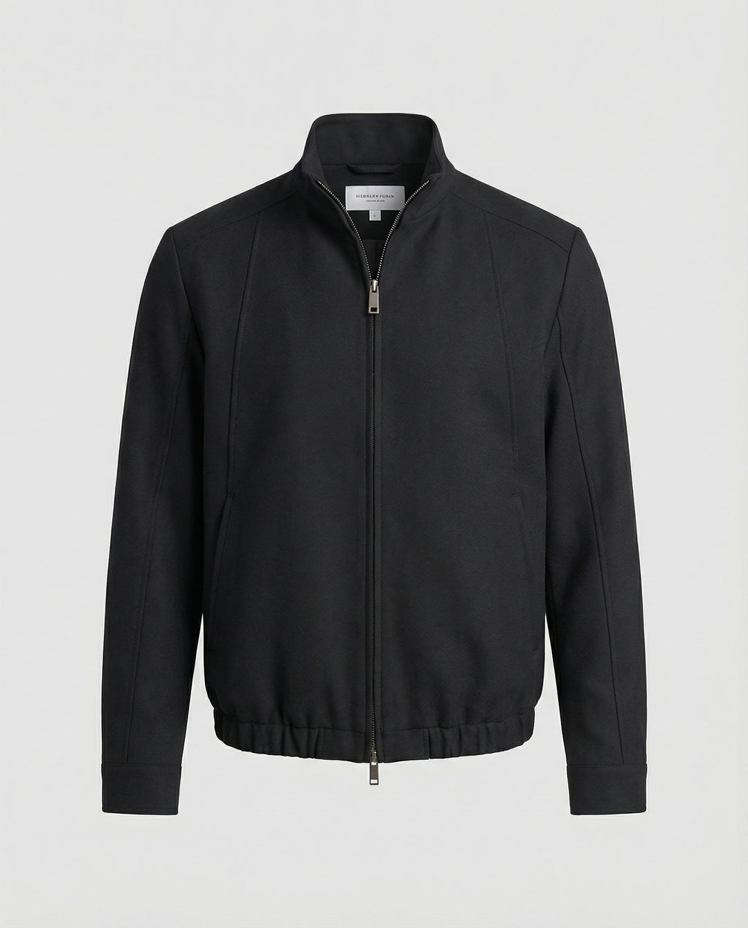 Herren Harrington Jacke Schwarz Deconstructed Silhouette Stehkragen Frühling