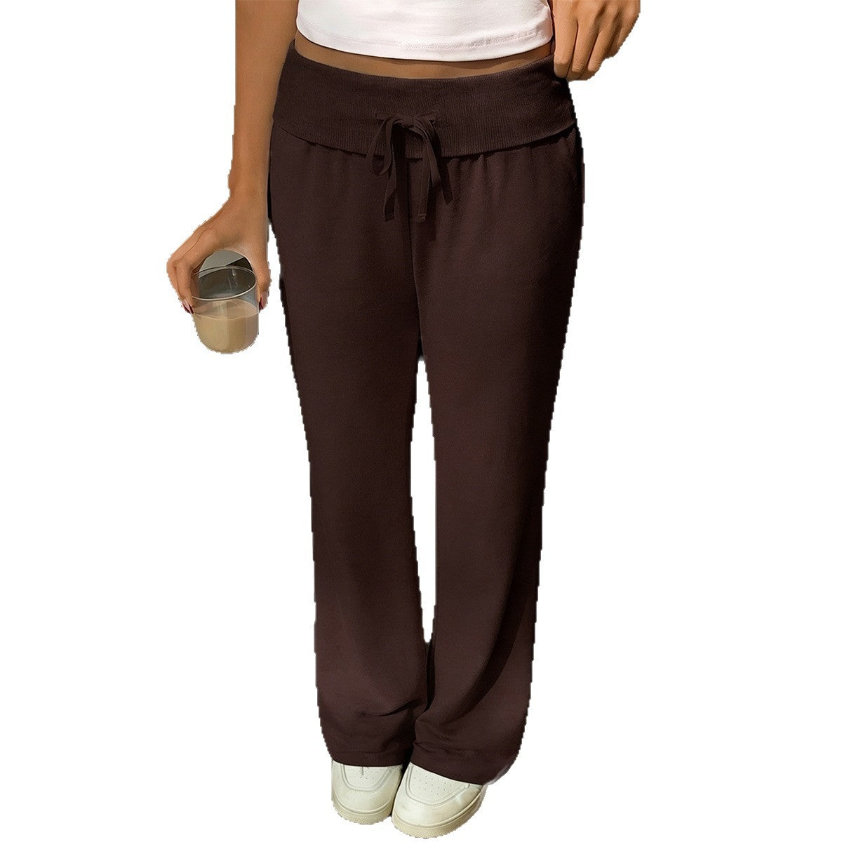 Damen Bequeme Jersey-Hose mit elastischem Bund und Kordelzug R&B