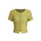 Damen lässige Bluse mit Raffung R&B