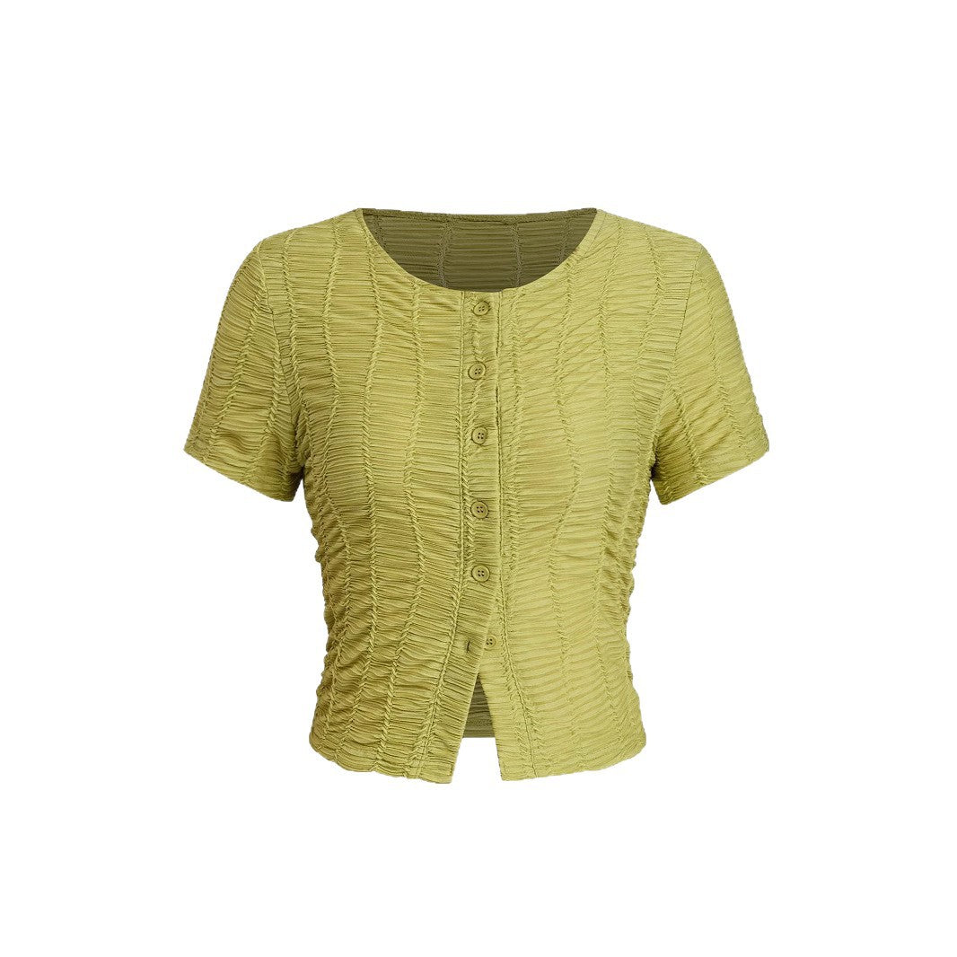 Damen lässige Bluse mit Raffung R&B