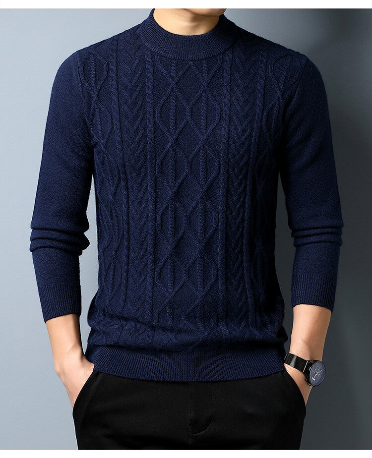 Herren Strickpullover mit strukturiertem Zopfmuster R&B