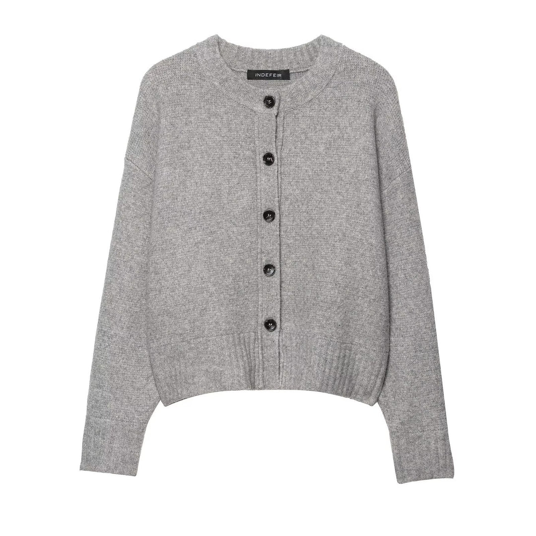 Damen lässiger Strickcardigan mit Knopfdetails R&B