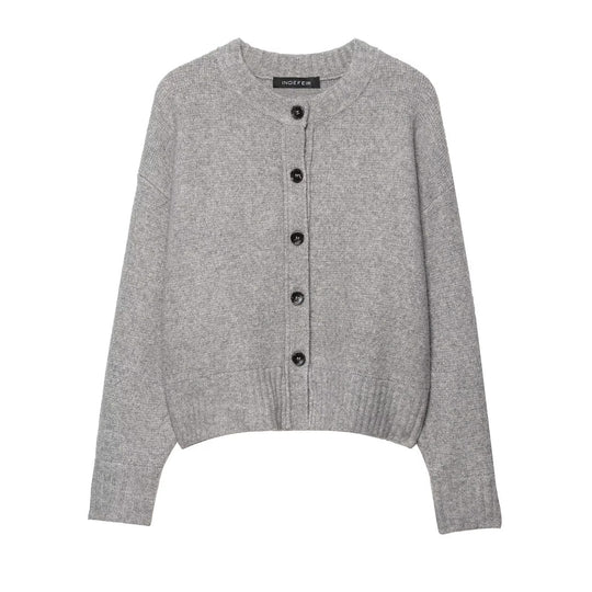 Damen lässiger Strickcardigan mit Knopfdetails R&B