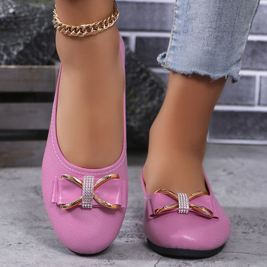 Damen Elegante und bequeme Ballerinas mit Schleifenapplikation R&B