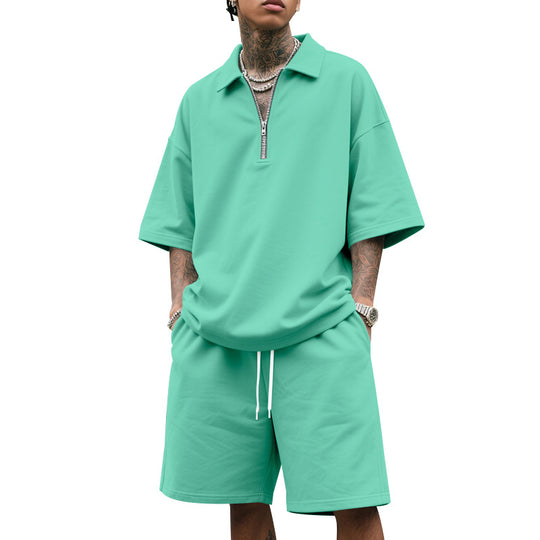 Herren lässiges Sport-Set mit kurzem Oberteil und praktischen Shorts R&B