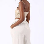 Damen Cropped Top mit elegantem V-Ausschnitt und figurbetonter Passform EB