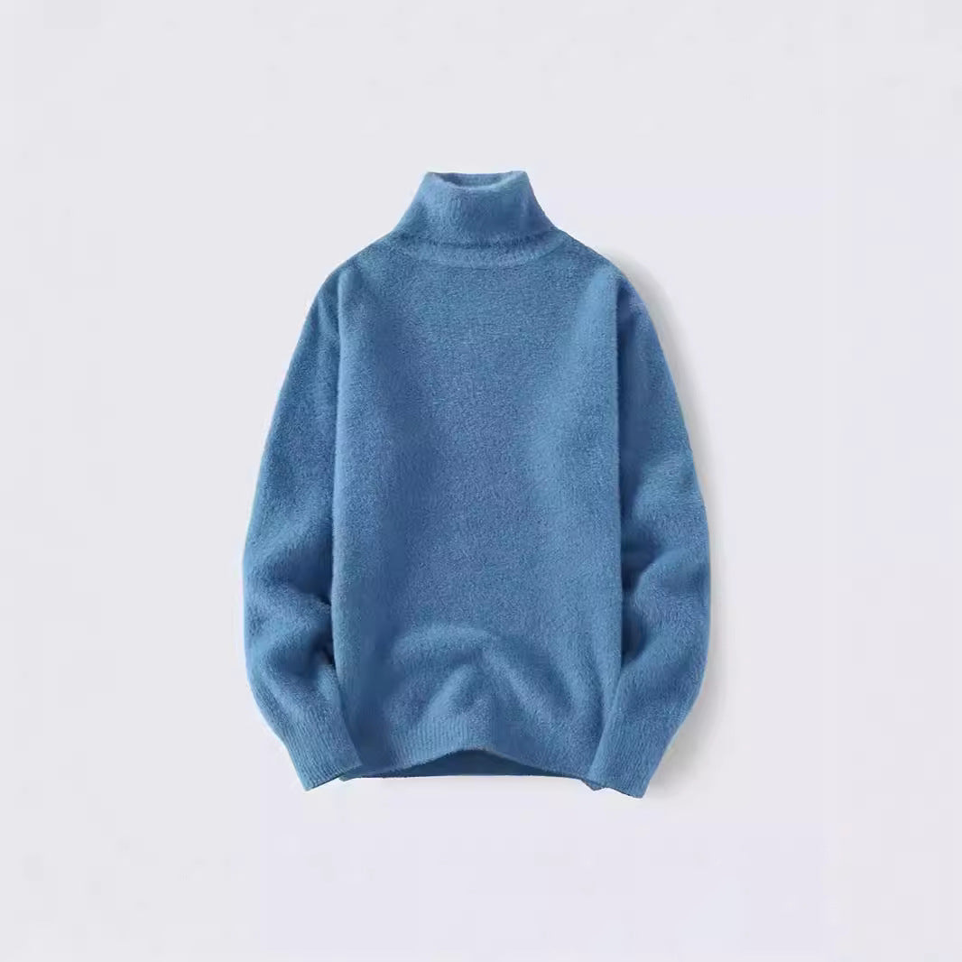 Herren warmer Rollkragenpullover aus weichem Strickstoff