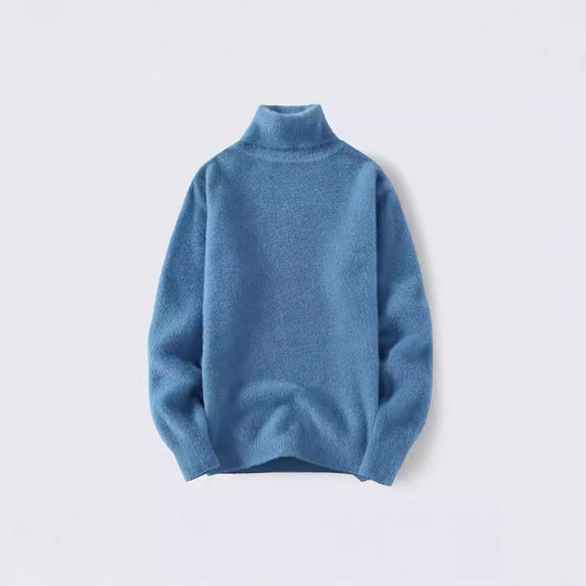 Herren warmer Rollkragenpullover aus weichem Strickstoff R&B