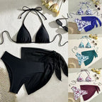 Damen Bikini-Set mit floralem Design und lässigem Überrock R&B